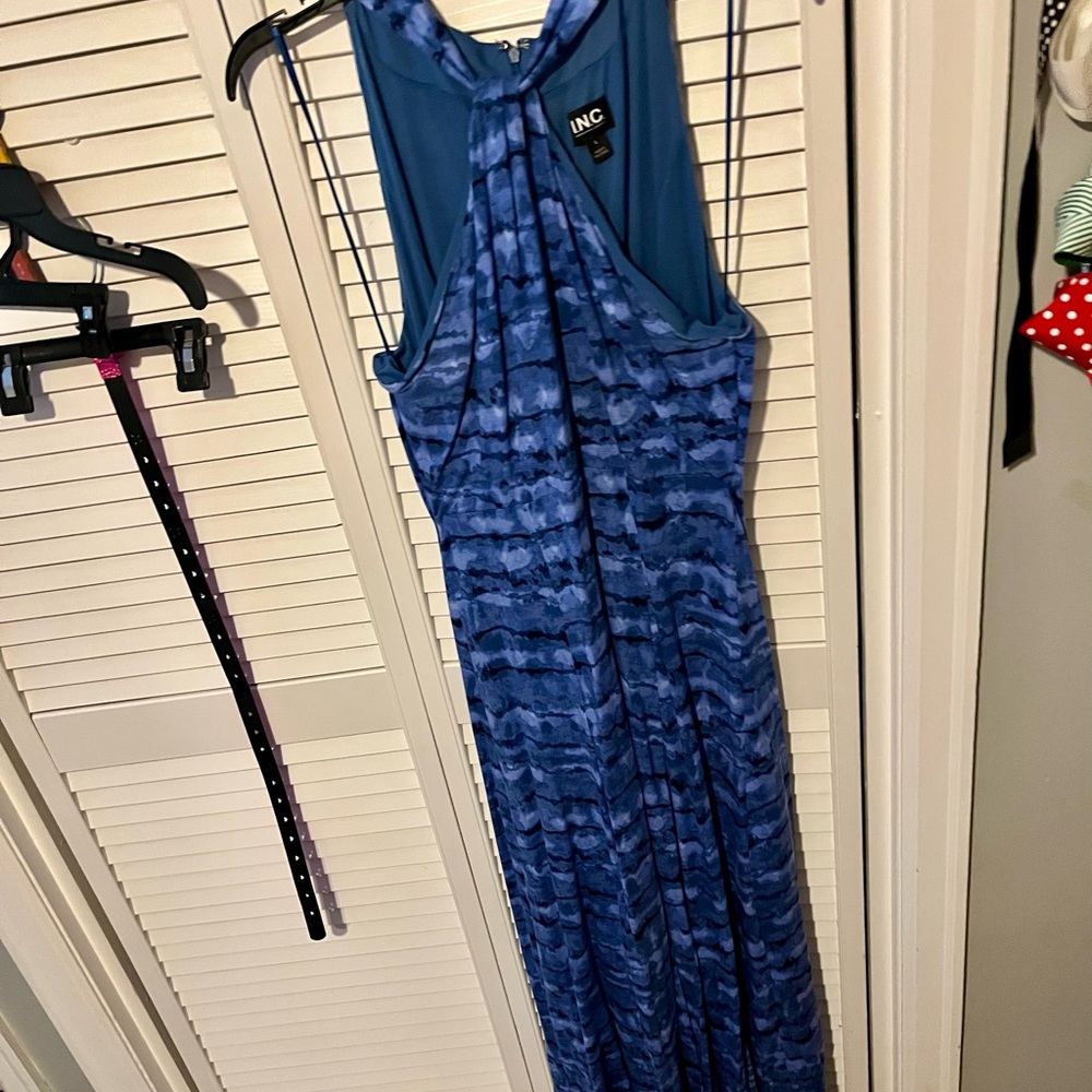 Blue Patterned Halter Dress - Picture 2 of 5